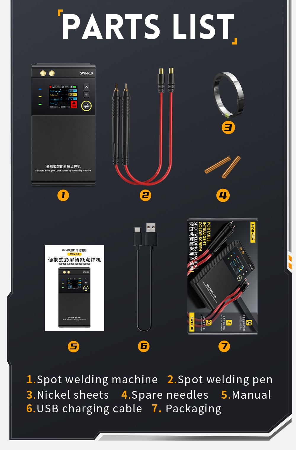 FNIRSI 1200A Tragbares Punktschweißgerät, Dual Pulse 4 Gänge einstellbar, für 0,1–0,25 mm Nickel/Stahlband und 18650-Akku, 5000 mAh – Detail 19