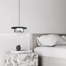 全铜卧室床头小吊灯意式极简轻奢高级感简约现代设计师玻璃吧台灯