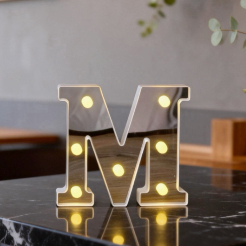 Lámpara LED Decorativa de Letras y Números de Plástico para Fiestas, Cumpleaños y Eventos image 58