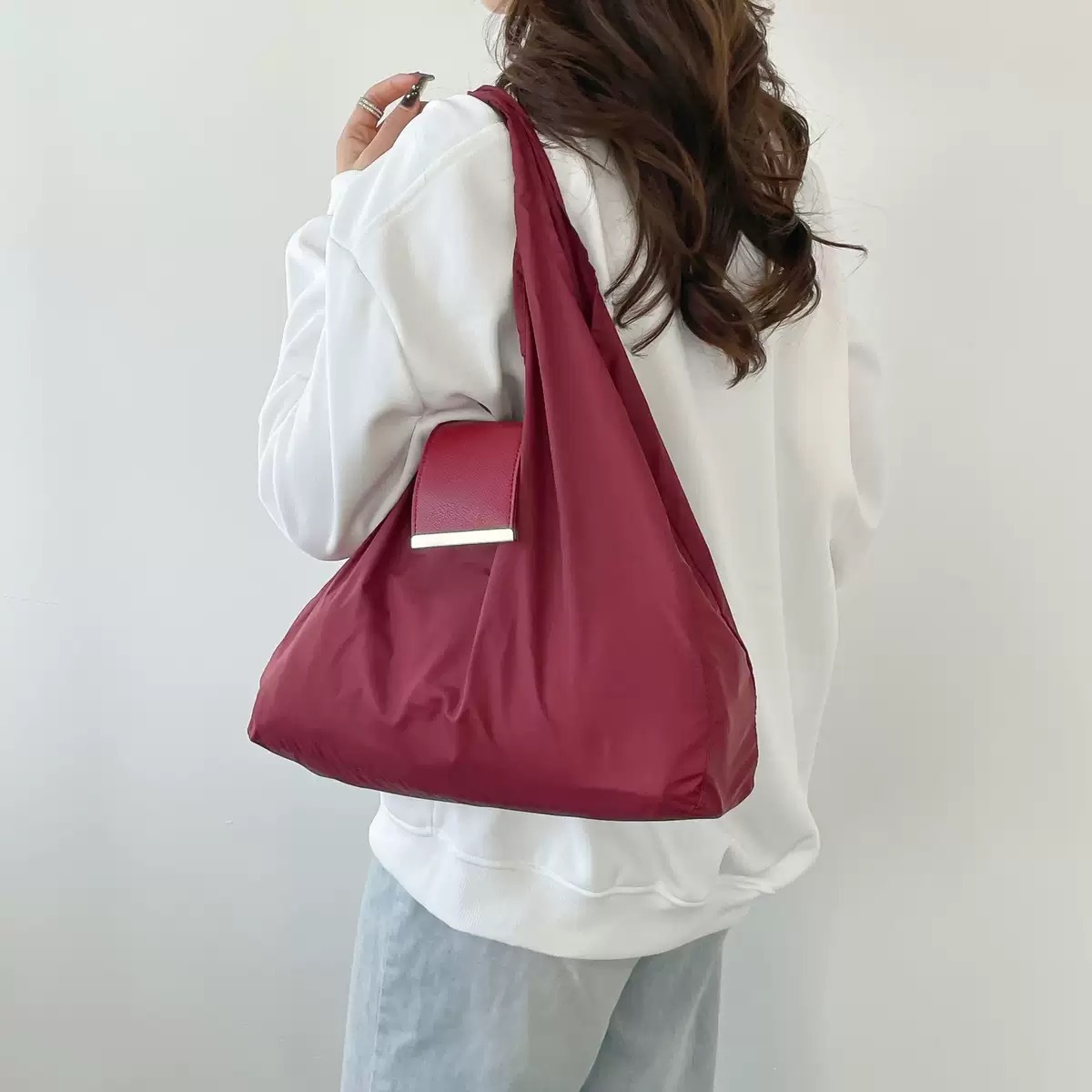 Cross-border, Instagram-style keychain organizer bag, large capacity, eco-friendly fabric bag, convenient shopping bag, accessory pouch