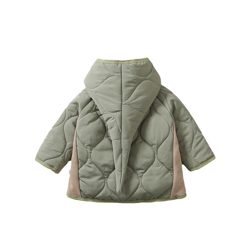 Otoño e Invierno lana forrado bebé moda Outwear ropa de los niños y niñas bebé casual todo partido con capucha chaqueta acolchada de algodón acolchado