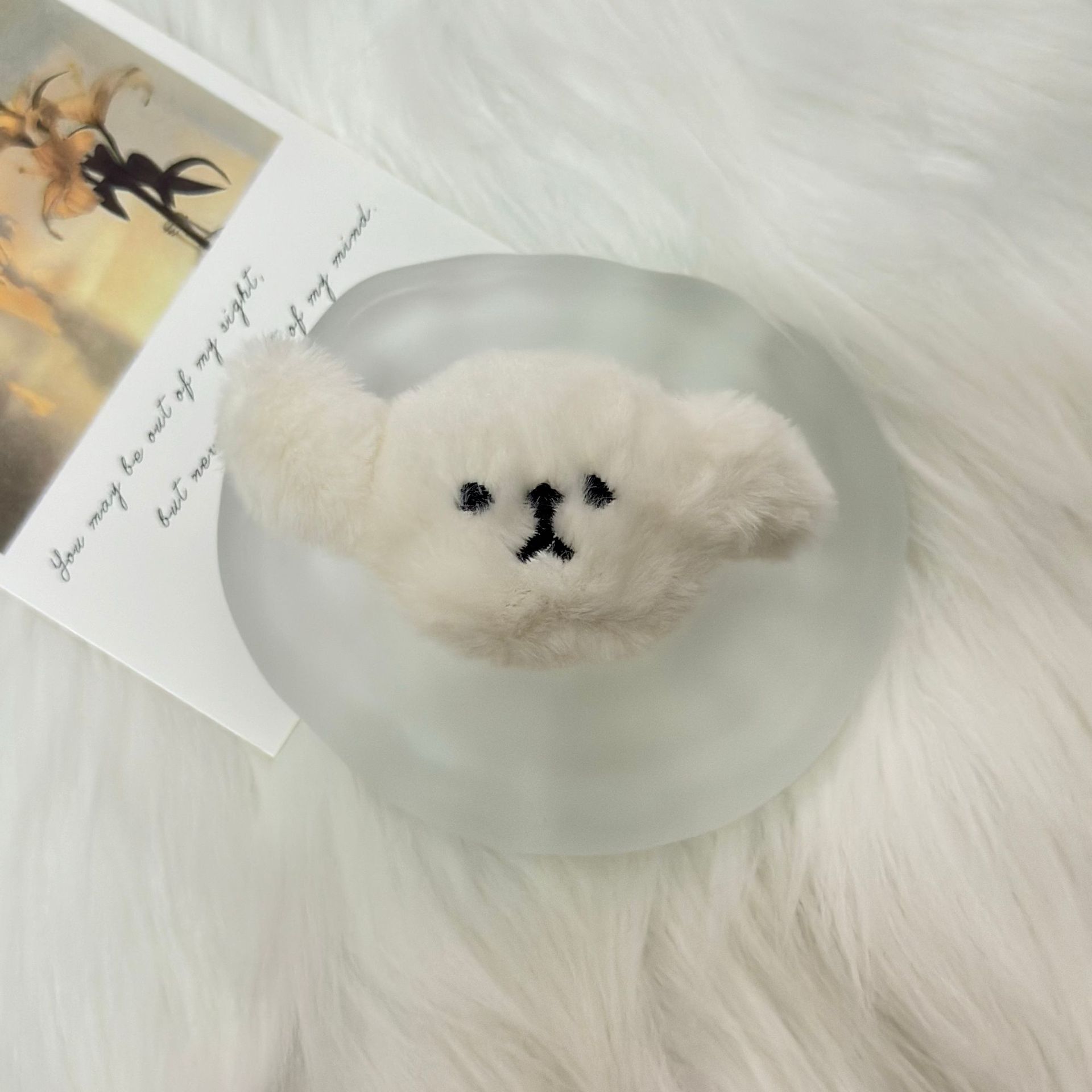 Plush Cute Puppy Phone Airbag Magnetic Stand Korean Ins Style Ring Retractable Lazy Desktop Watching Drama_voghion.com