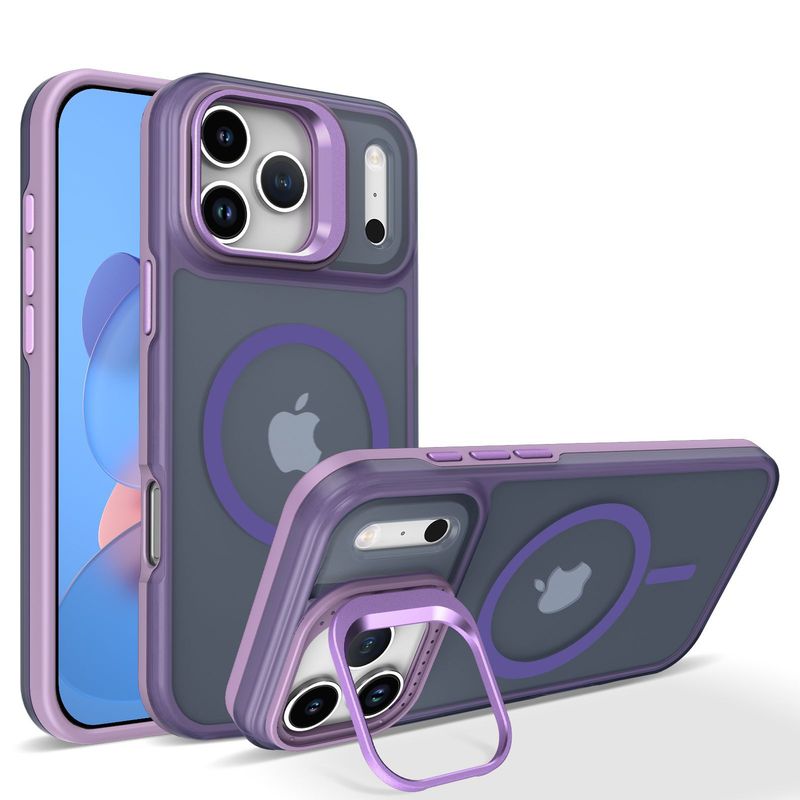 适用苹果17promax手机壳二合一镜头支架iphone16肤感磁吸保护套|undefined