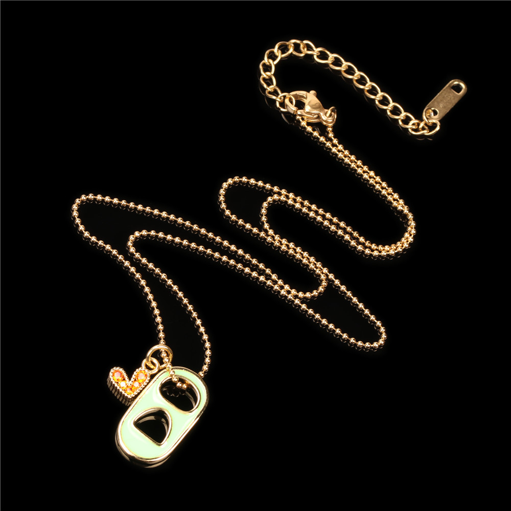 Cute Heart Stainless Steel Necklace Inlay Zircon Copper Necklaces display picture 3