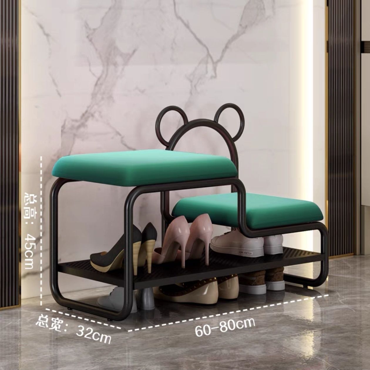 Fábrica directa nórdica puerta de cambio de zapatos de puerta doméstica un gabinete de zapatos simple y ligero cojín de lujo zapatos para niños zapatos image 19