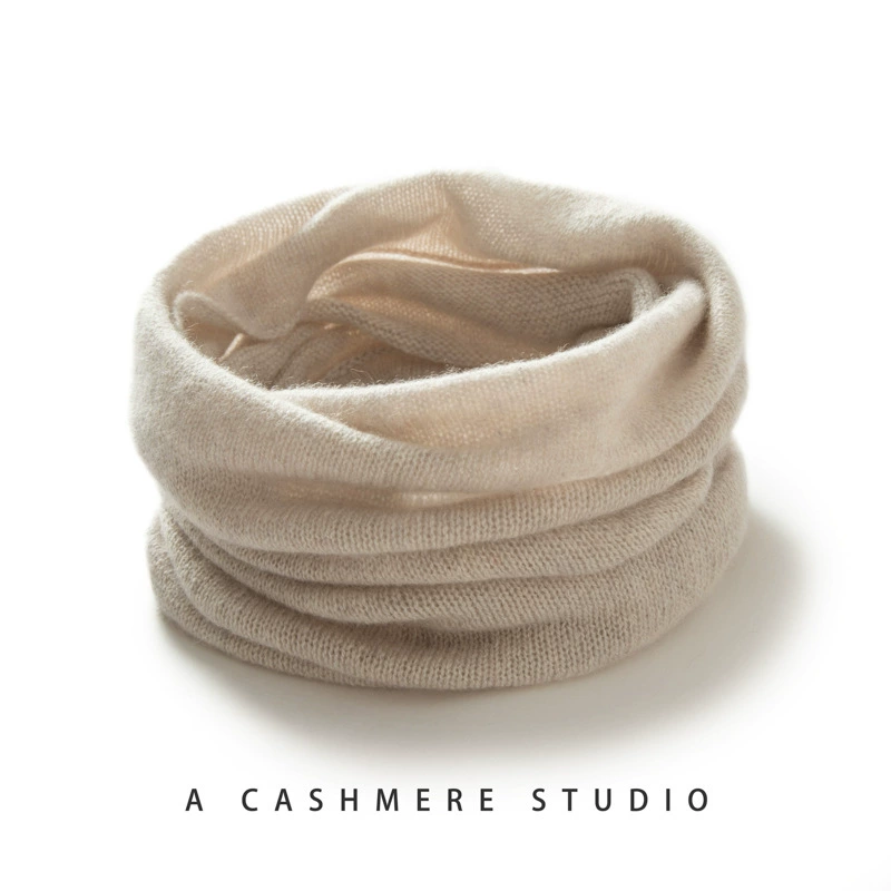 Теплый вязаный шарф-бандана из кашемира, однотонный, простой, элегантный, новинка осени-зимы