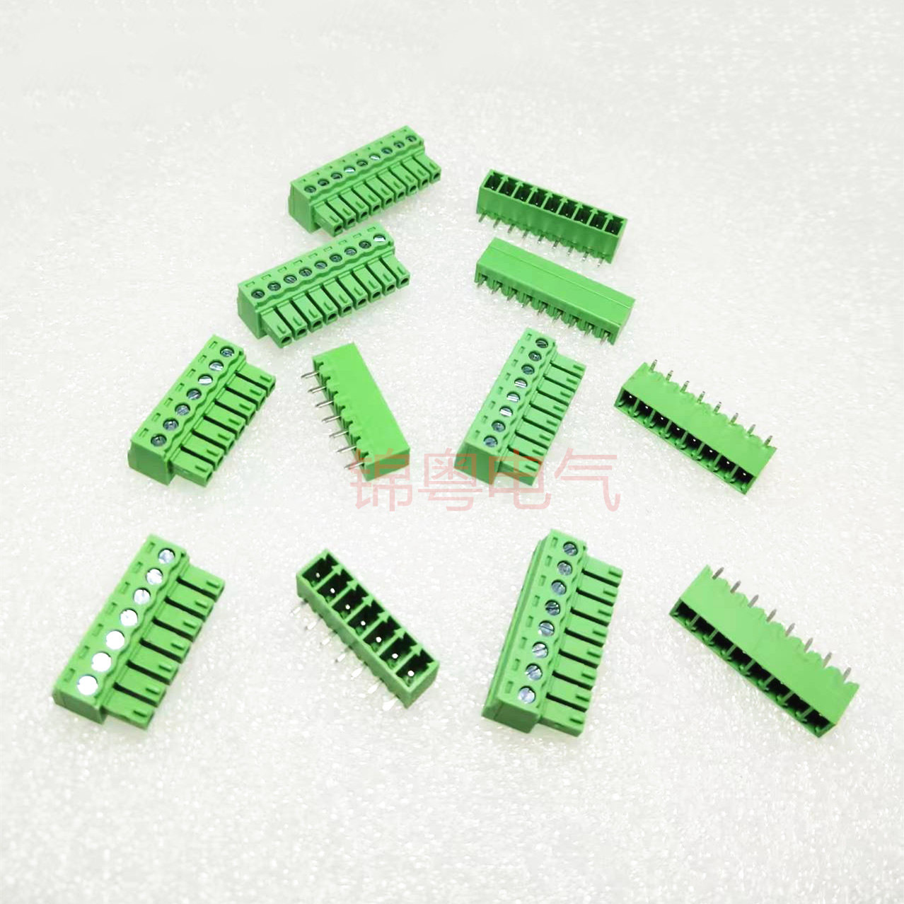 15EDGK-3.5mm插拔式接线端子对接孔座绿色铜环保阻燃2P/3P-24P