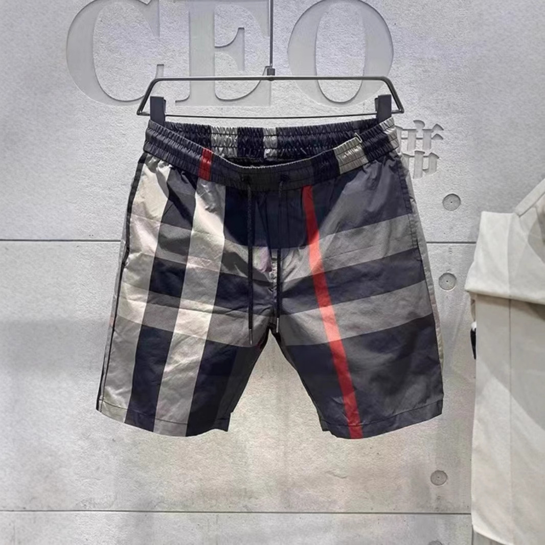 Men's Shorts Summer 2026 New Quick-Dry European Style Trendy Beach Shorts Casual Workwear Plaid Mid-Length Pants