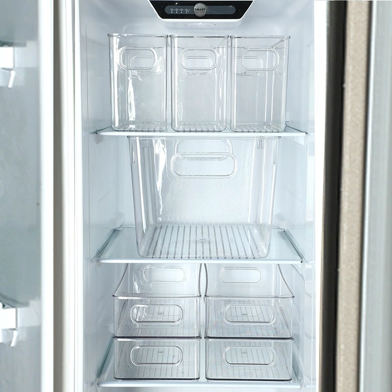 #Refrigerator storage box transparent thickened partition drawer freezer fresh-keeping egg storage kitchen food sorting box