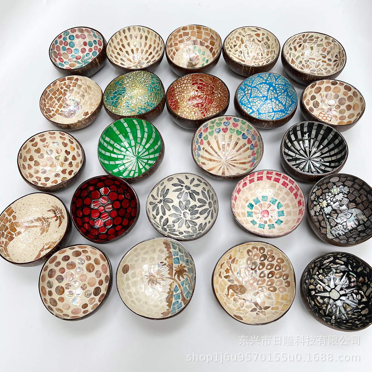 手工贝壳椰子碗客厅居家装饰玄关钥匙首饰收纳椰子碗手工创意摆件