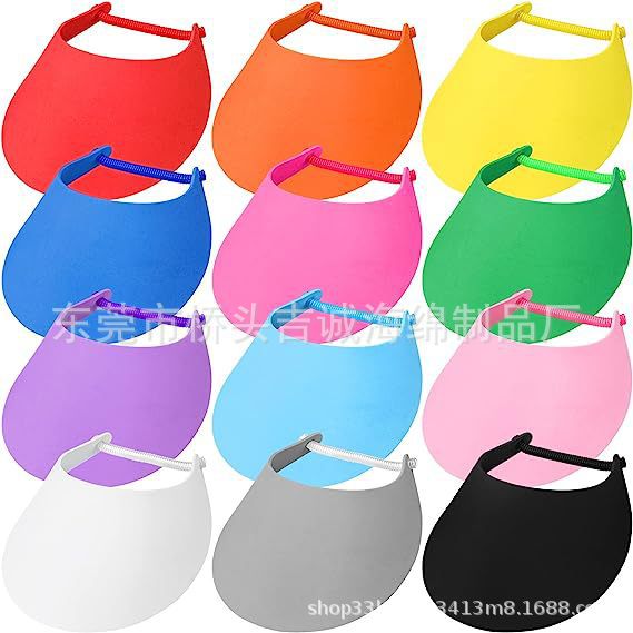 厂家彩色EVA遮阳帽子高尔夫遮阳防晒帽户外活动礼品帽印LOGO