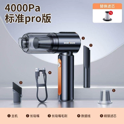 Car Vacuum Cleaner with Strong Suction Power, Wireless, Small, Handheld, Dual-Use for Car and Home, High Power (Tozsoranlar) - brushed-version-4000pa-standard-pro-version