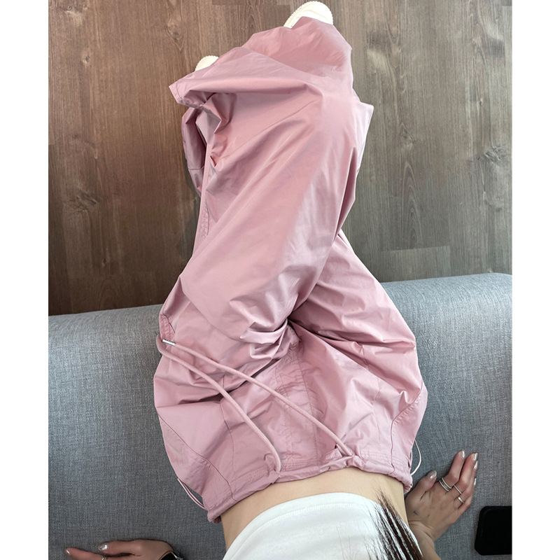 Quần ống rộng nữ chất lụa lạnh chống nắng, dáng suông mỏng nhẹ mùa hè — Mẫu thông thường màu xám nhạt, Màu trắng be mẫu dài, Màu hồng mẫu thông thường, Màu đen dáng nhỏ chi tiết 6