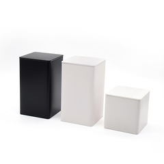 Square green tea and black tea canisters, plain color canisters, white tea goji candy packaging, iron cans with inner plug seal, flower tea iron boxes