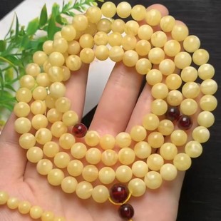 Natural and Exquisite Russian Beeswax Beads, Chicken Oil Yellow, Russian White Flowers, Full Wax, Clear Texture, Beautiful Color D