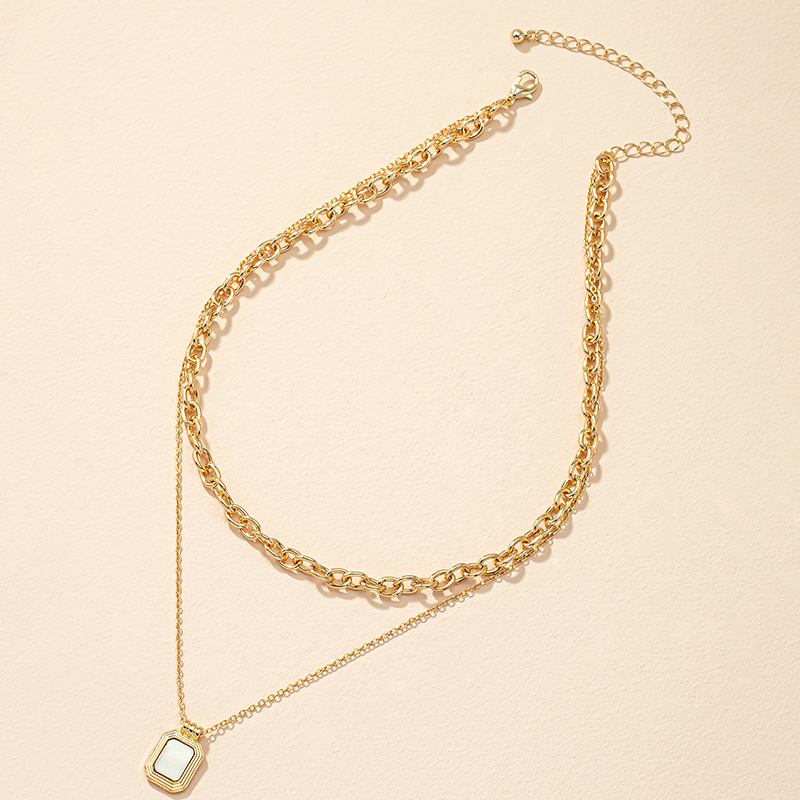 Fashion Geometric Alloy Layered Plating Necklace