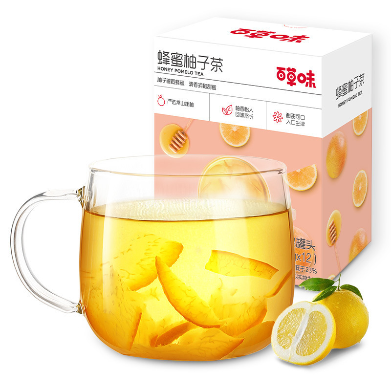 Baicao Flavor Honey Grapefruit Tea 420g Hot Drink Brewed Tea Bag Fruit Tea Scented Tea Bag