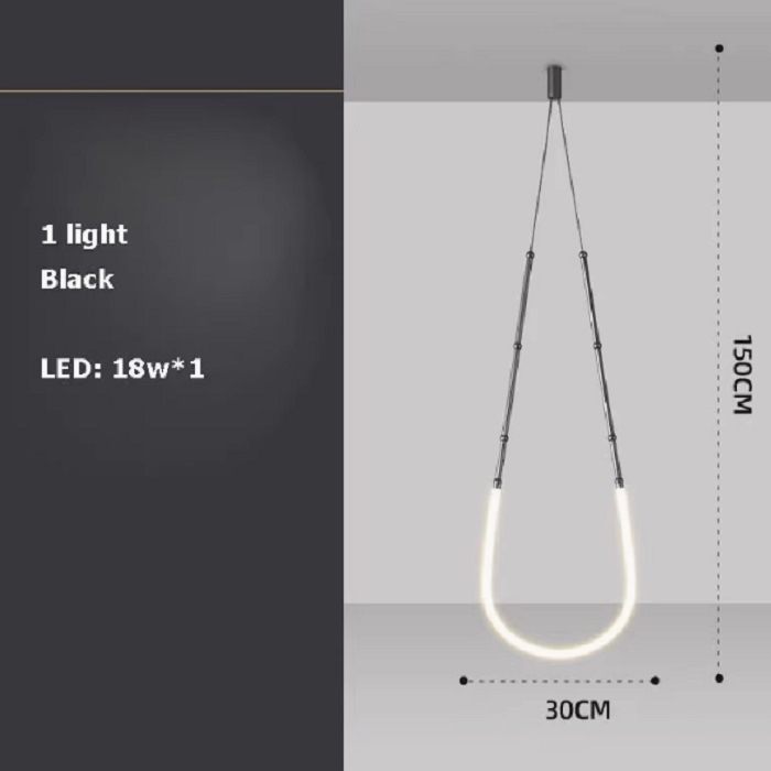 Lámpara de araña negra de un solo extremo del Festival de bambú creativo