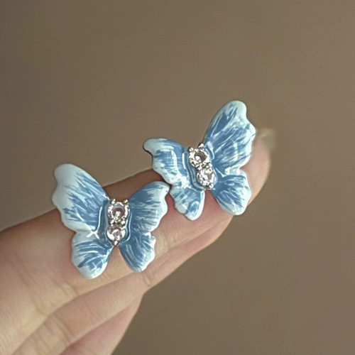 Droplet Oil Flower Geometric Women's Earrings 2024 Summer New Style Versatile Earrings Light Luxury High-End Earrings Wholesale