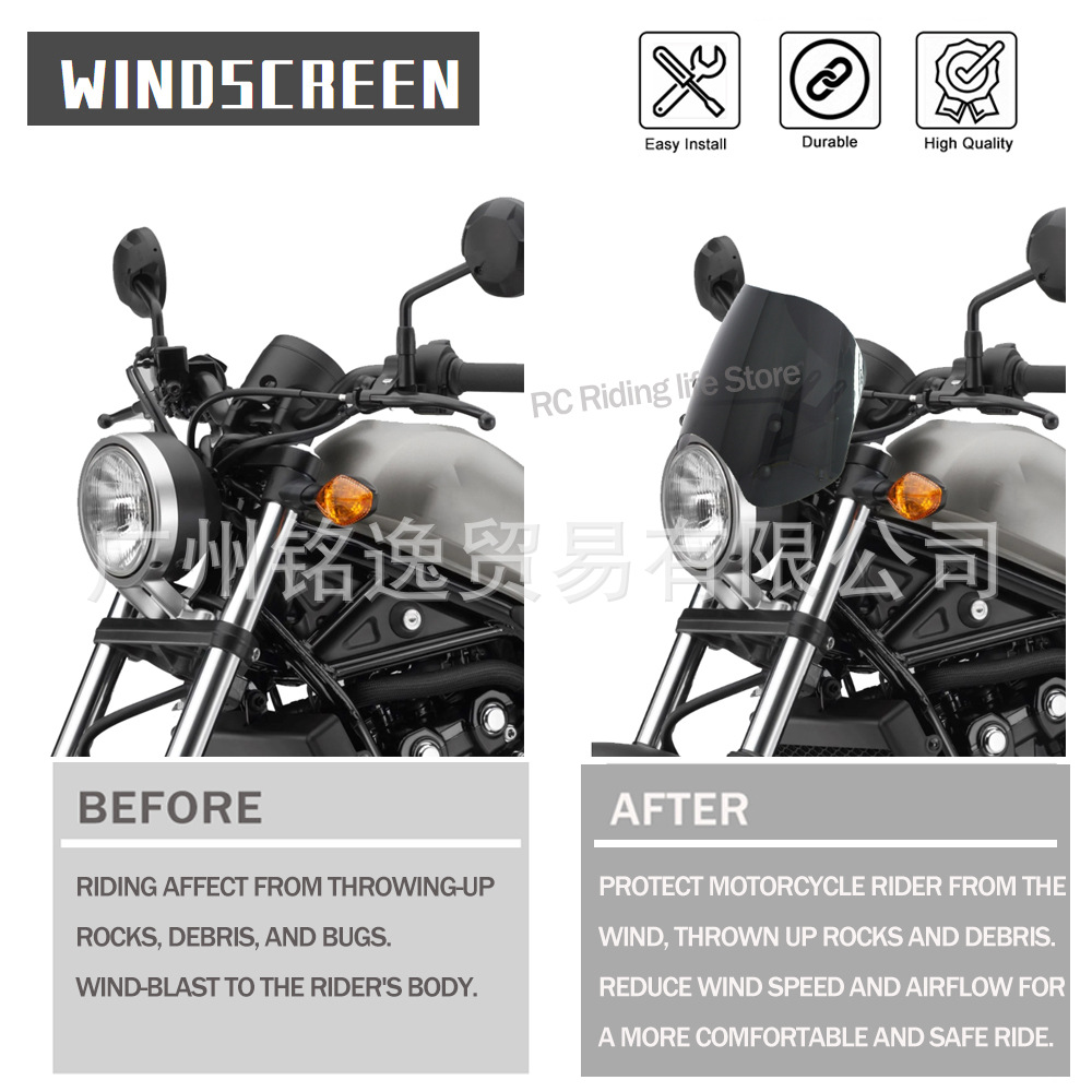 Suitable for Honda Cmx300 500 17-21 Motorcycle Modified Front Windshield Wind Deflector