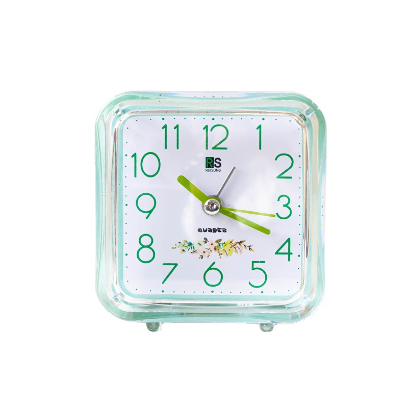 Ventas de fábrica simple reloj de alarma de plástico estudiante reloj de color caramelo con luz de dibujos animados claro fácil de llevar reloj de alarma