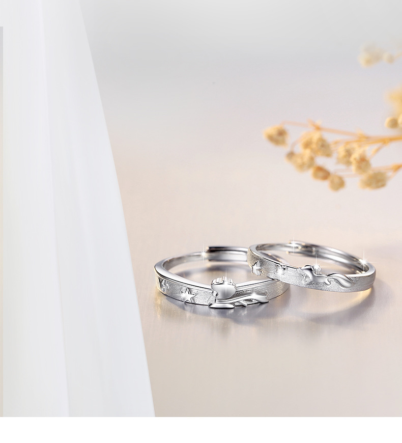 1g Weight 925 Sterling Silver Little Prince Fox Rings
