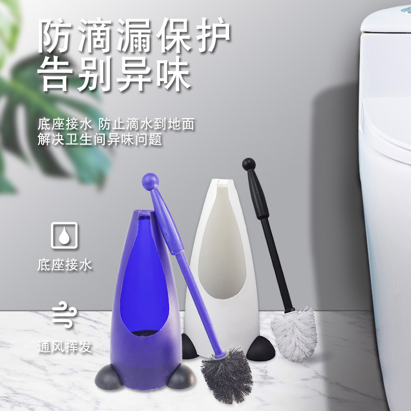 Big Penguin Barrel Toilet Brush Silicone Toilet Toilet Brush Household Toilet Wall Brush Wholesale