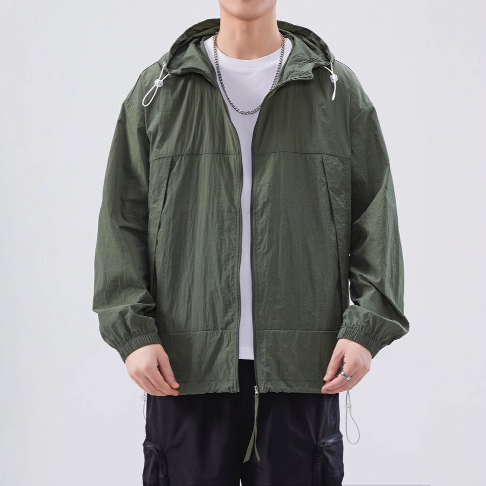 태양 보호 의류 남성 여름 코트 얇은 통기성 피부 의류 UV 보호 UPF50 야외 낚시 태양 보호 의류