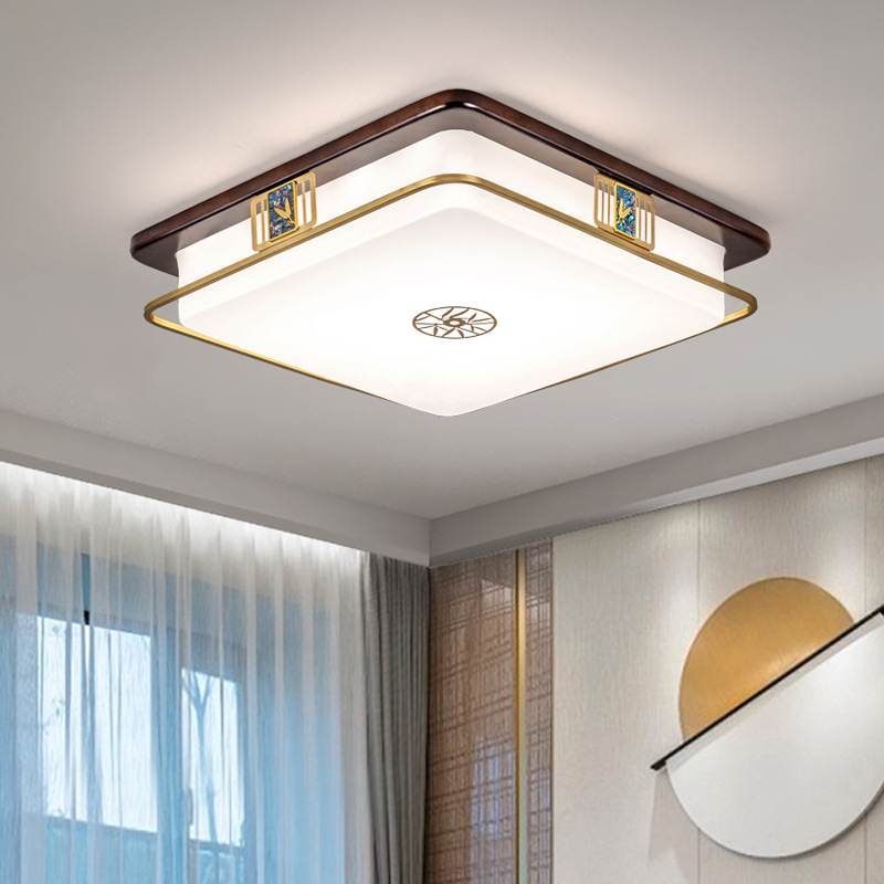 Grand View Garden nuevo estilo chino sala de estar lámpara de techo, estilo chino Zen lámpara de comedor dormitorio lámpara de techo Zhongshan lámpara 667L