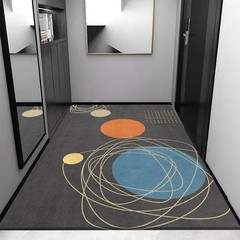 輕奢灰色系水晶絨地墊高級感入戶門地墊全鋪家用吸水防滑耐髒腳墊