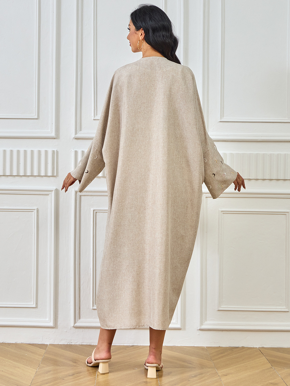 YLL05 Foreign Trade Abaya 2024 Summer Middle Eastern Cross-border Muslim Elegant Cardigan Embroidered Dress Robe For_ecoleips.com