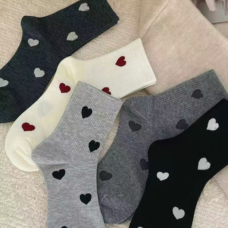 诸暨袜子女中筒袜深色系韩版可爱ins高颜值中筒袜爱心百搭袜子|undefined