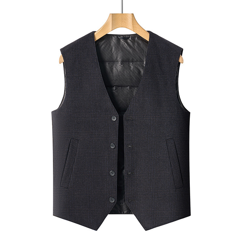 Men's woolen down vest, new gentleman style, slim fit V-neck suit vest Men's woolen down vest, new gentleman style, slim fit V-neck suit vest