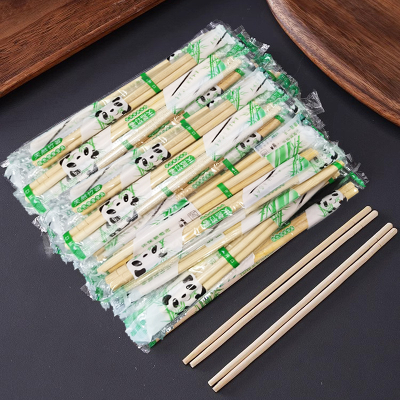 Disposable Restaurant Chopsticks, Individually Packaged, for Fast Food Takeout, Small Round Chopsticks, Hygienic and Convenient, Bamboo Chopsticks