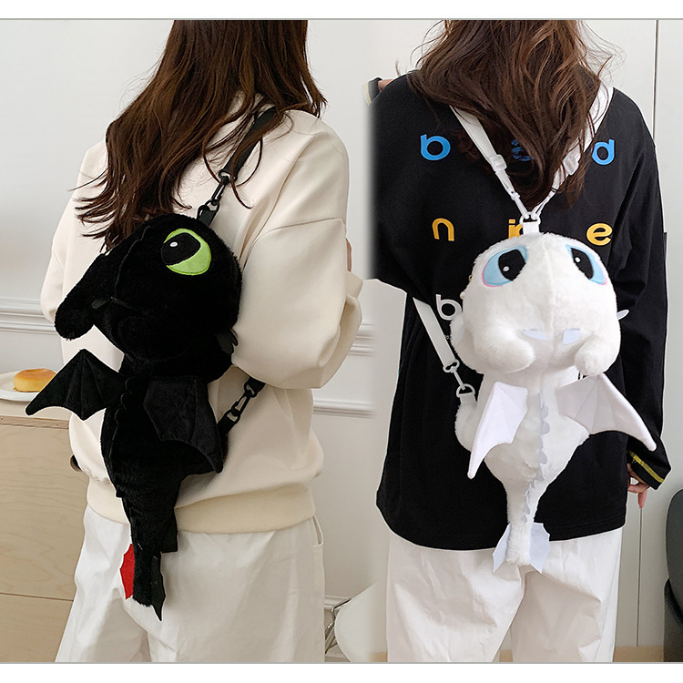 Toothless How to Train Your Dragon Stuffed Cartoon Backpack Girls Cute Toothless One-Shoulder Messenger Bag Parent-Child