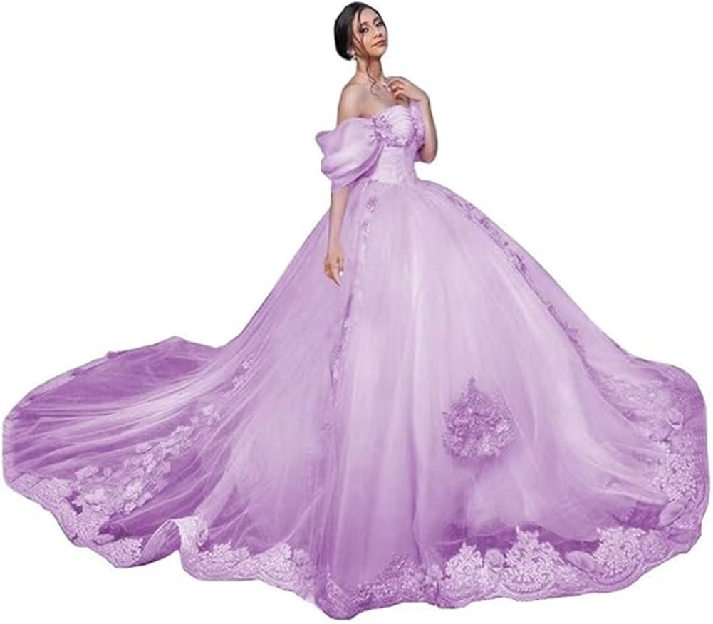 Aliexpress Amazon encaje calcomanía hombro abierto vestido de adulto vestido de baile vestido vestido de princesa vestido de mujer