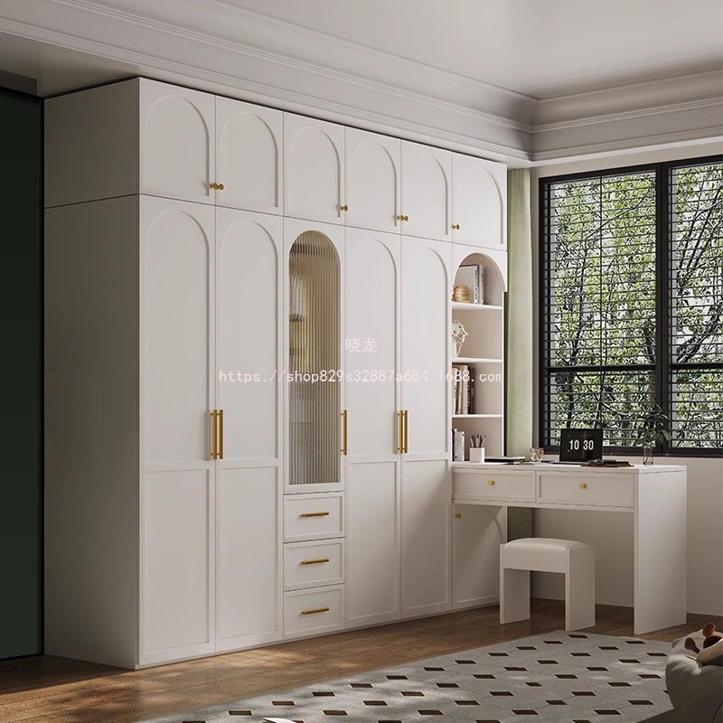 Modern Minimalist Wooden Corner Wardrobe with Drawers for Bedroom