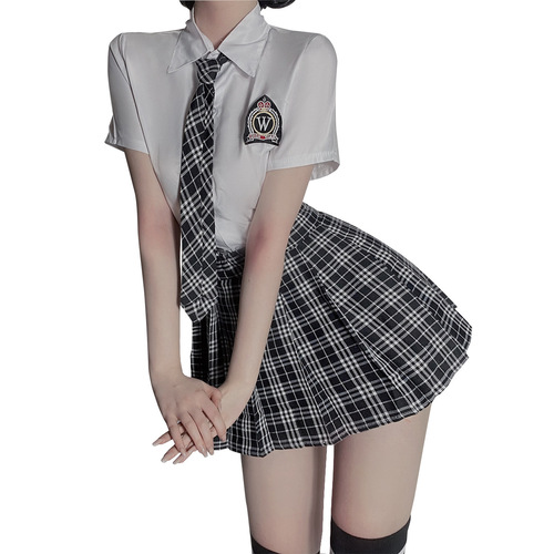 Large size sexy underwear Japanese style pure desire campus style student uniform temptation jk plaid skirt role play suit 3025