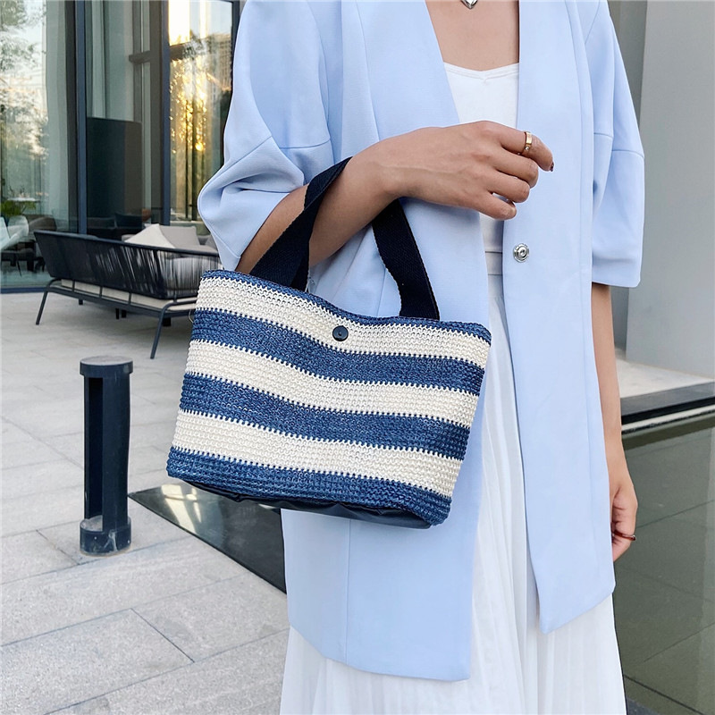 Straw-woven single-shoulder bag for women, new summer casual bag for middle-aged and elderly moms, simple lunch box handbag, export version undefined