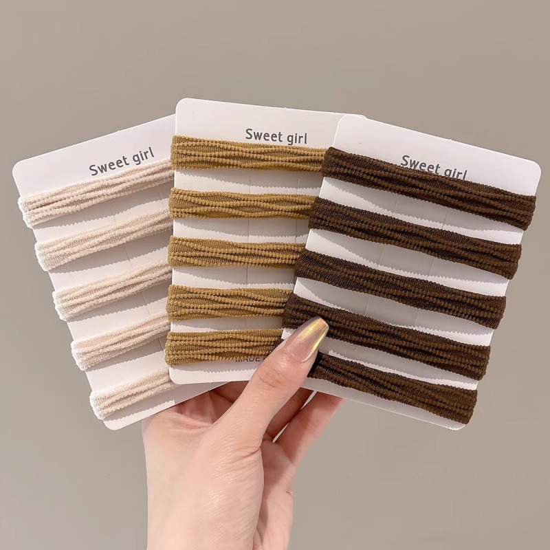 Cuerdas de cabello de cola de caballo de alta elasticidad, banda de goma duradera, anillo de cabello de cabello de alta calidad, cordón de cabello no herido