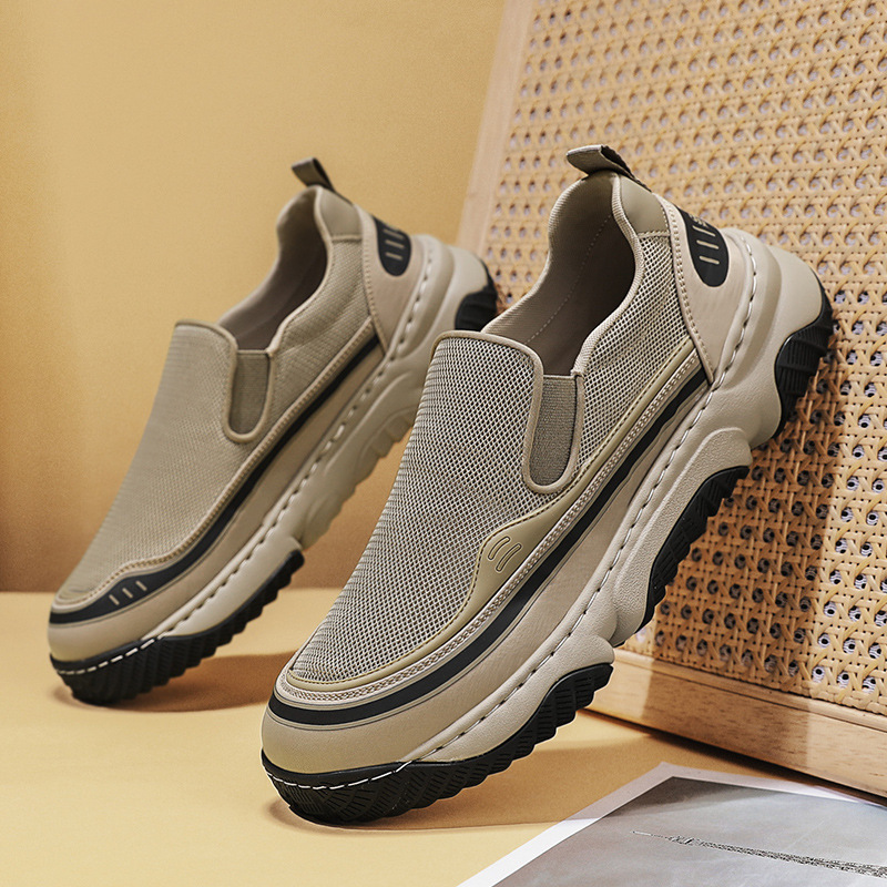 Transfronterizo 2025 nuevo verano casual cuatro estaciones nuevo estilo malla transpirable de un pie moda zapatos de moda comercio exterior masculino al por mayor
