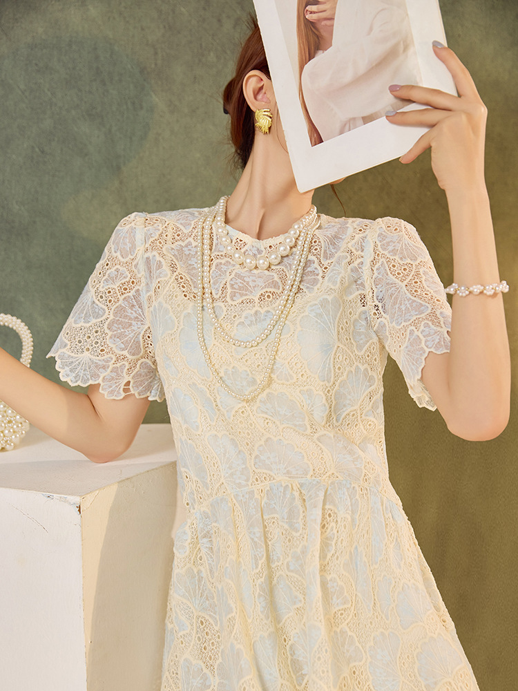 Đầm maxi nữ phong cách dân tộc dáng rộng, tay ngắn, thắt eo, thiết kế cổ tích mùa hè — Màu xanh lam hồng