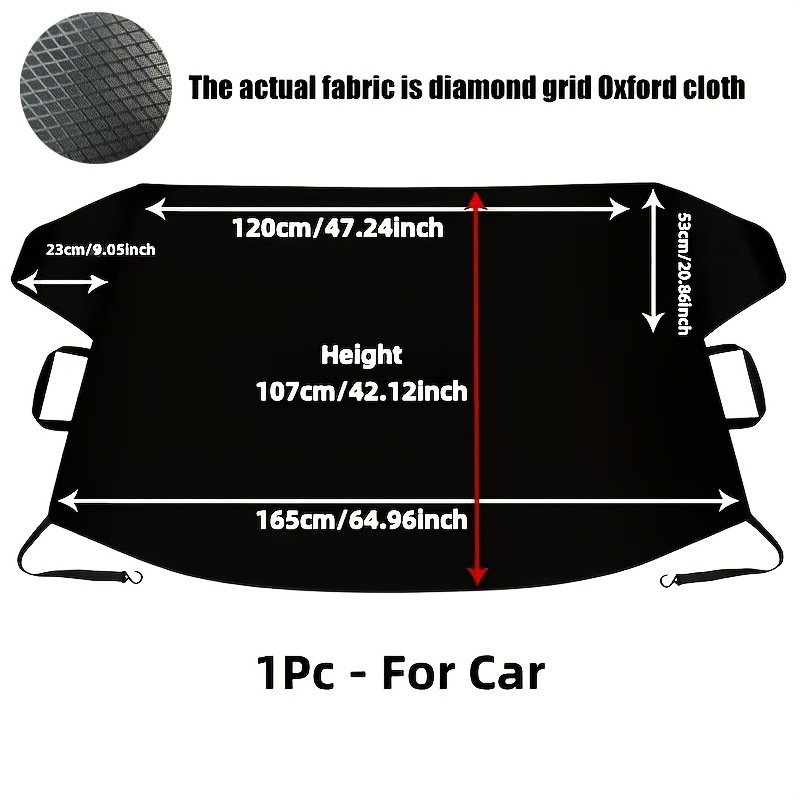 Car front windshield snow cover, cross-border outdoor winter 600D Oxford cloth car snow cover, sunshade