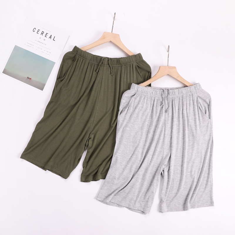 Large Size Summer Men's Modal Thin Home Pajama Pants Sports Casual Men's Short Pajama Pants Fat Bamboo Fiber Pants_voghion.com