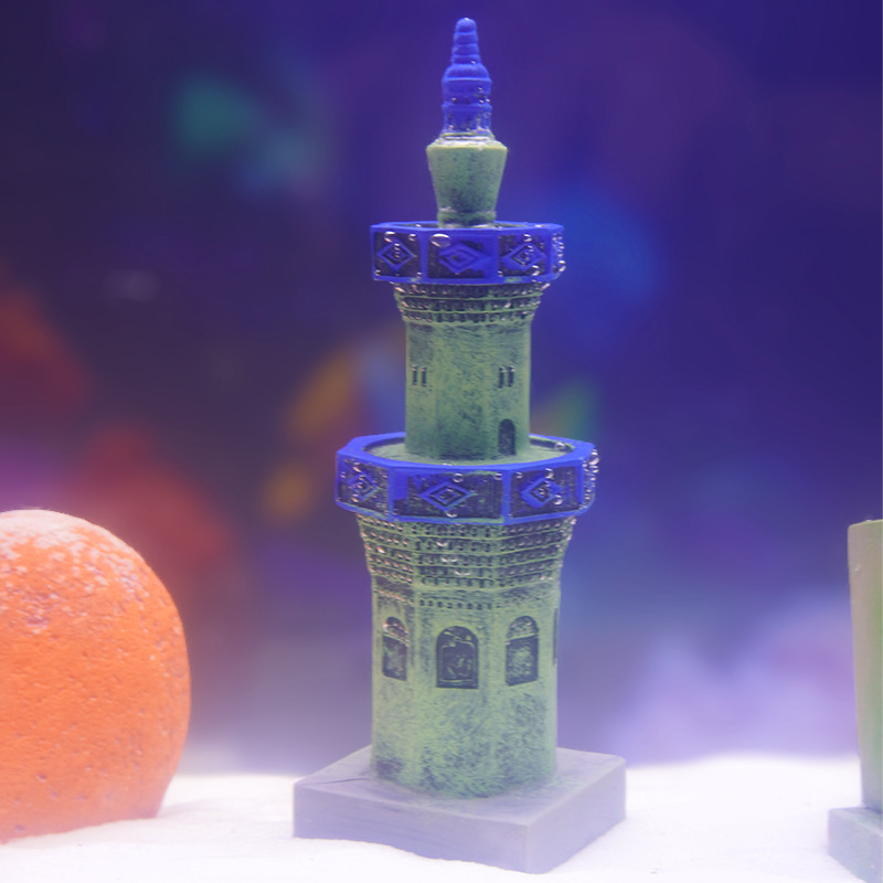 Resina barco faro pecera micro artesanía de paisajismo mirador torre de vigilancia torre de paisaje Torre escritorio adornos creativos