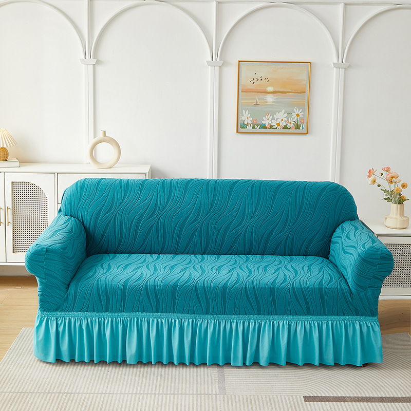 Juego de combinación de funda de sofá de falda universal Four Seasons Cubierta de sofá elástica con todo incluido Toalla de sofá antideslizante engrosada
