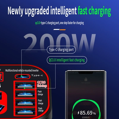 to 220V multi-function car: Mobil şarj cihazları