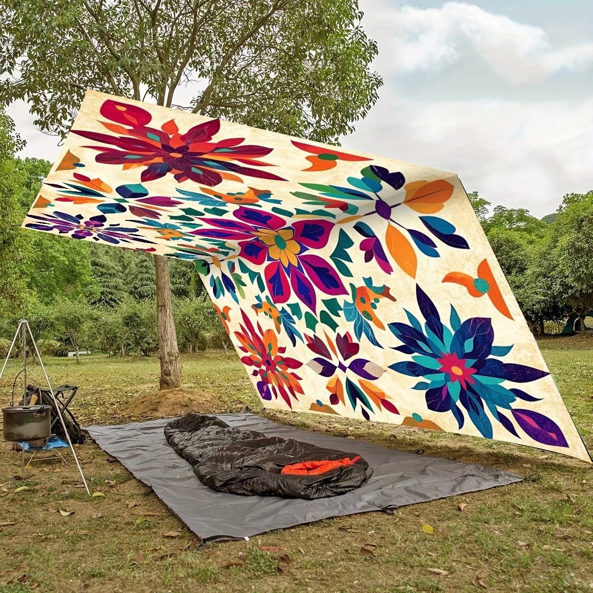 Cross-border camping sunshade tent - camping tarpaulin picnic ground cover. Portable outdoor camping tent