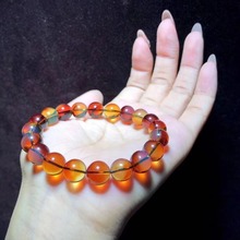 9mm墨西哥红蓝珀3A净水琥珀高货品质孤品可遇不可求收藏级