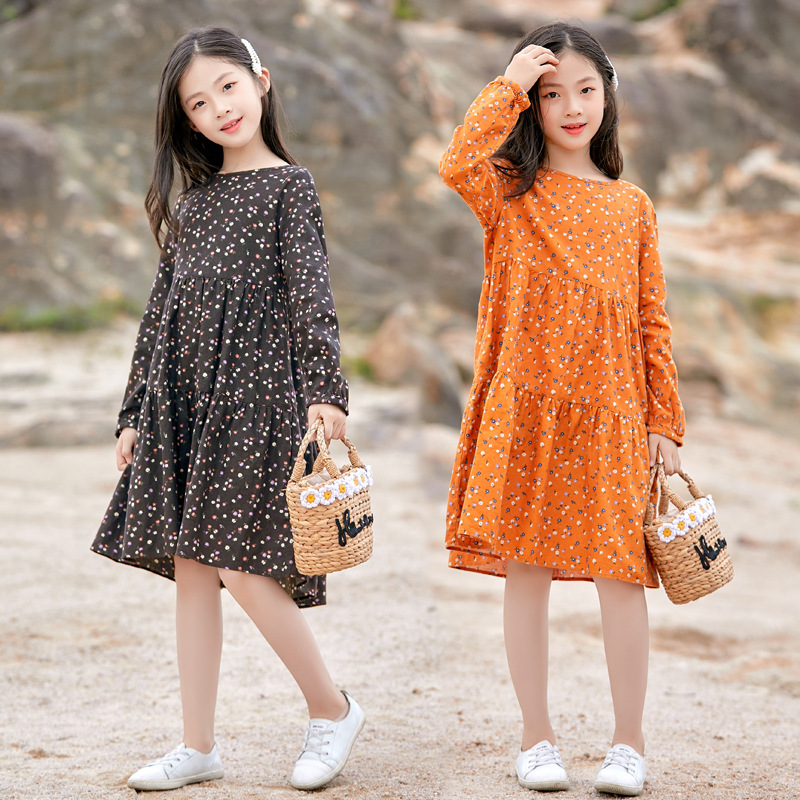 Vestido de las niñas ropa de primavera y otoño para niños 2023 nuevo estilo occidental otoño e invierno vestido de princesa de otoño para niñas ropa de invierno